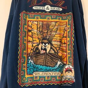 Vintage 90s TAZ Travel & Safari 1994 Long Sleeve Tee